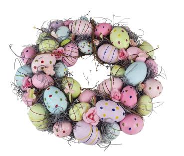 Deko Osterkranz mit bunten Eiern 45cm